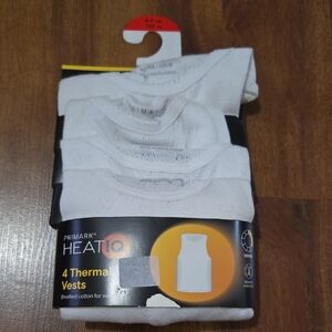 Kids White 4-Pack Thermal Vests Nwt Primark Cotton